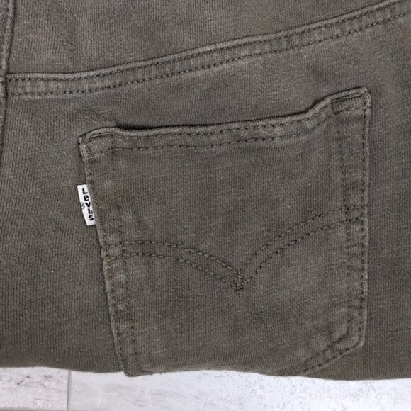 Levis Boys Jogger Sweatpants Pull On Drawstring Olive Army Green Pants Fleece - Picture 8 of 11
